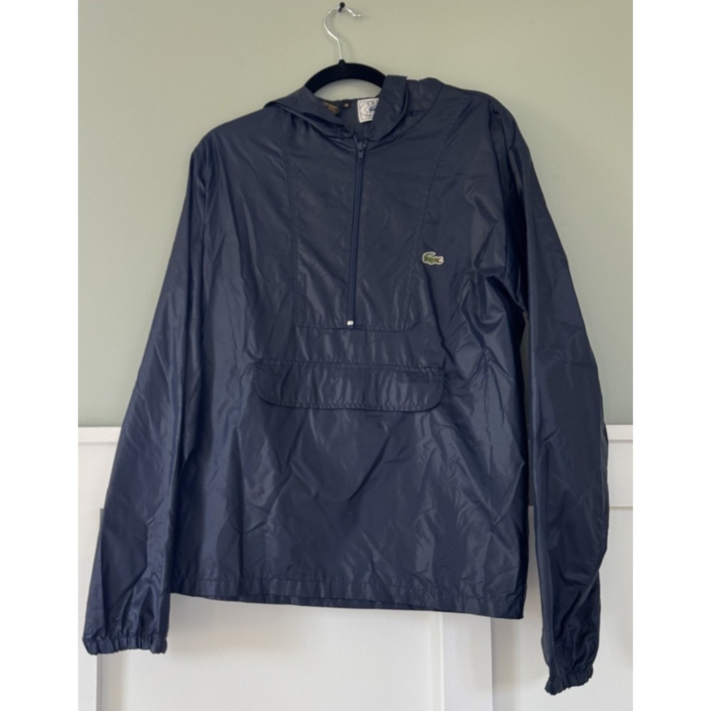 Vtg 90s Lacoste Izod Lightweight Pullover Hooded Anorak Windbreaker Jacket Small